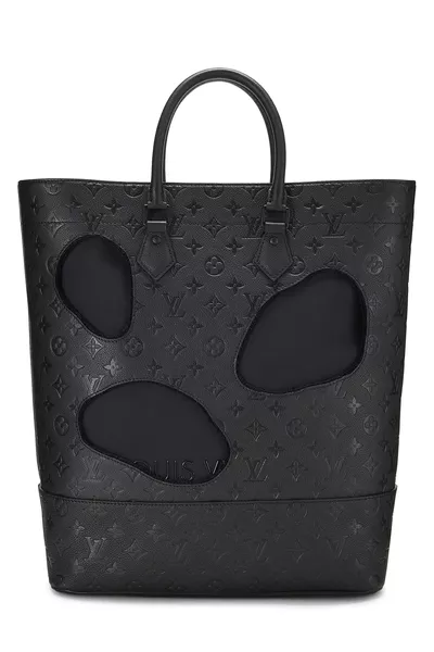 COMME DES GAR&Ccedil;ONS x Louis Vuitton Black Monogram Empreinte Bag with Holes