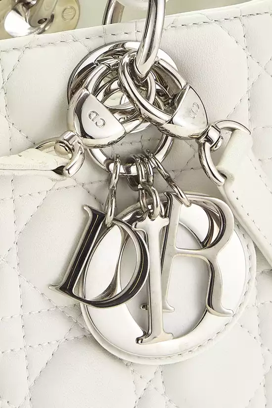White Cannage Quilted Lambskin Lady Dior Medium, , large image number 6