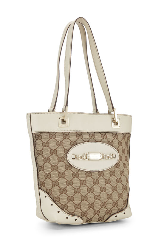 White Original GG Canvas Punch Vertical Tote, , large image number 1