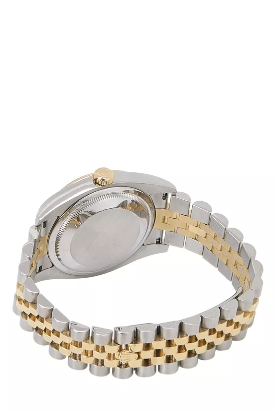 Two-Toned 18K Gold & Steel Blue Wave Pave Diamond Dial Datejust 116243 36mm, , large image number 3