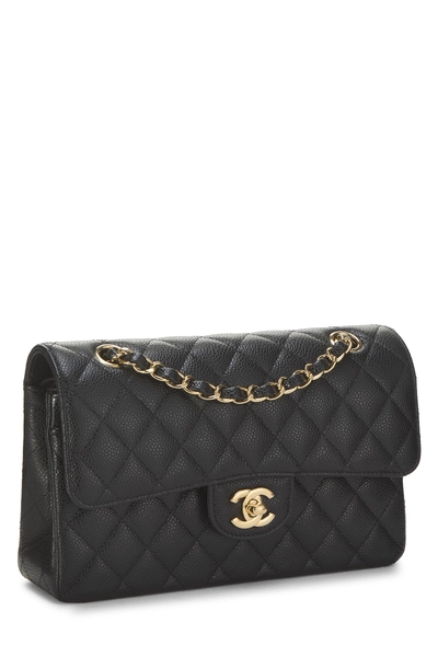Chanel Black Quilted Caviar Classic Double Flap Small — photo 2