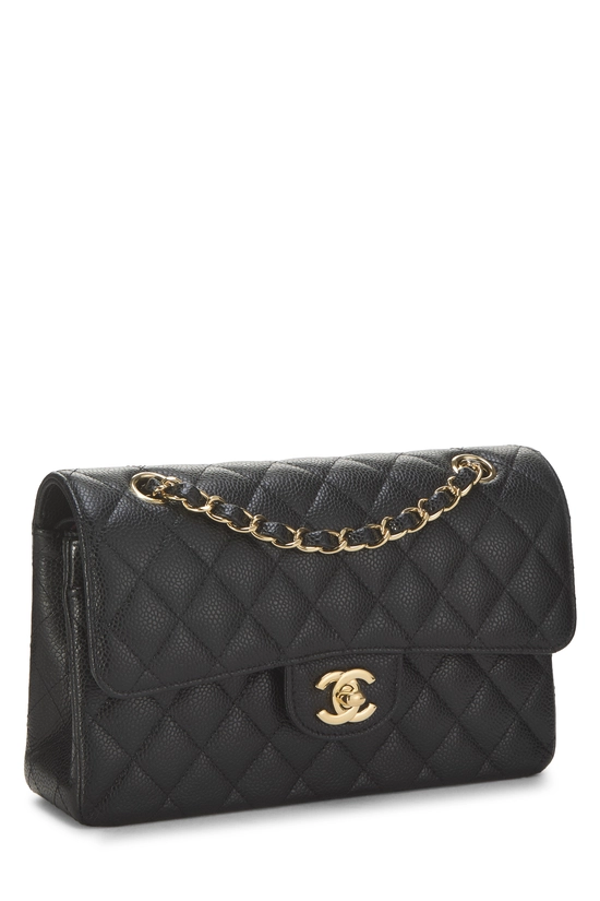 Black Quilted Caviar Classic Double Flap Small, , large image number 1