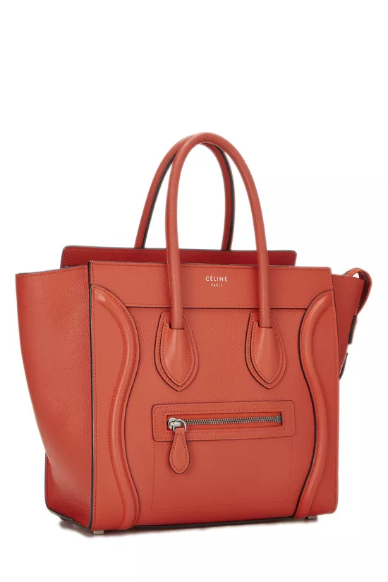 Orange Drummed Calfskin Luggage Micro, , large image number 1