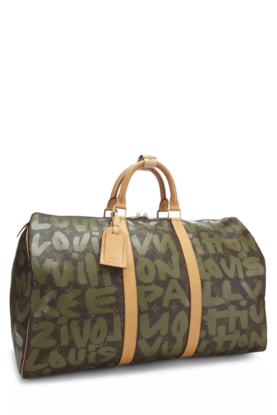Stephen Sprouse x Louis Vuitton Green Monogram Graffiti Keepall 50, , large image number 1