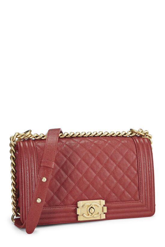 Red Quilted Caviar Boy Bag Medium, , large image number 1