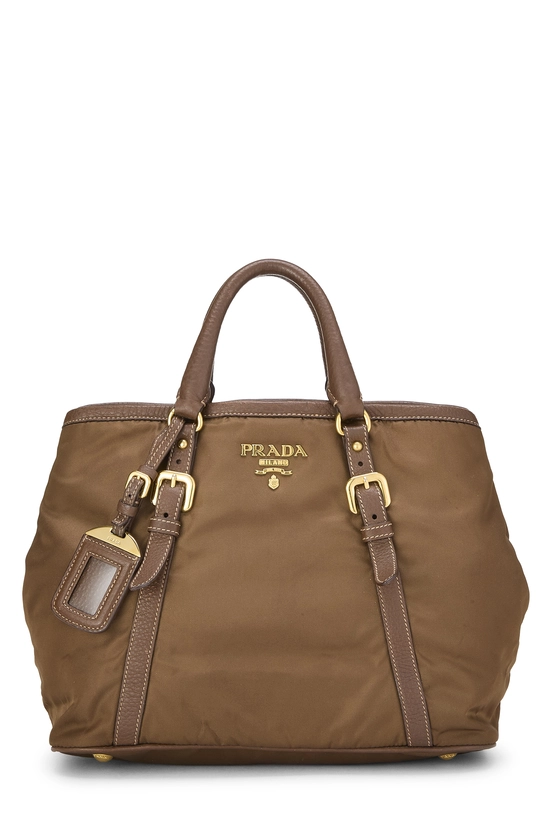 Brown Nylon Convertible Buckle Handbag, , large image number 0