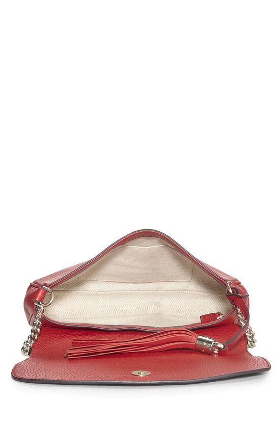 Red Grained Leather Soho Chain Flap Crossbody, , large image number 5