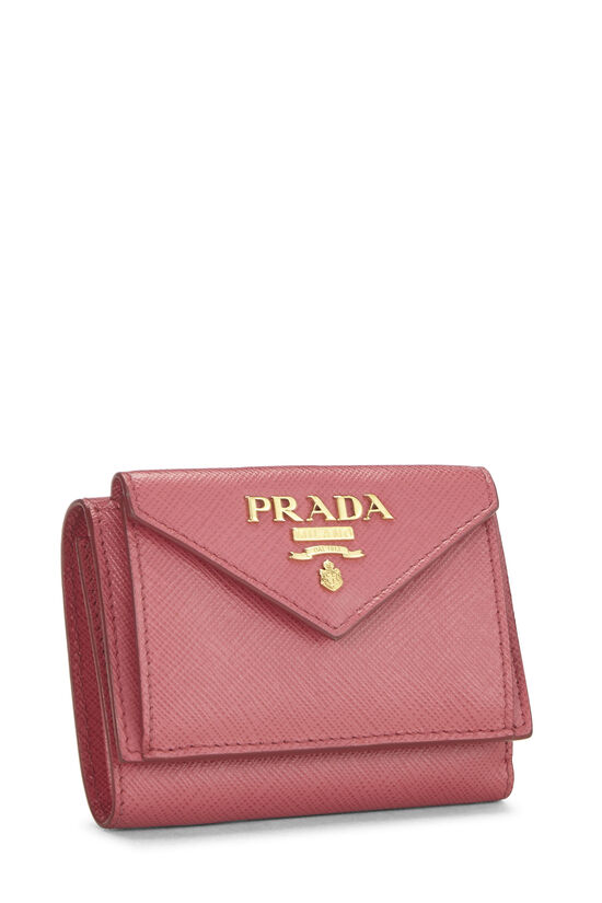 Pink Saffiano Compact Wallet, , large image number 1
