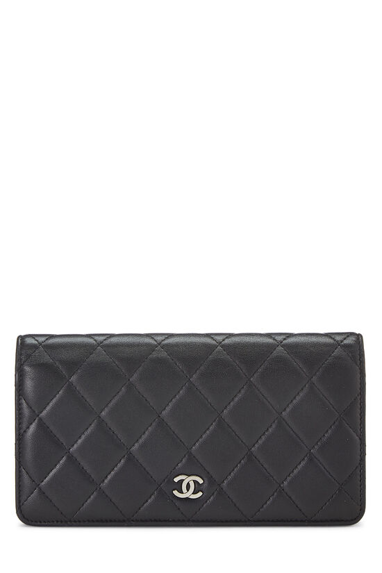 Black Quilted Lambskin Classic Long Yen Wallet, , large image number 1