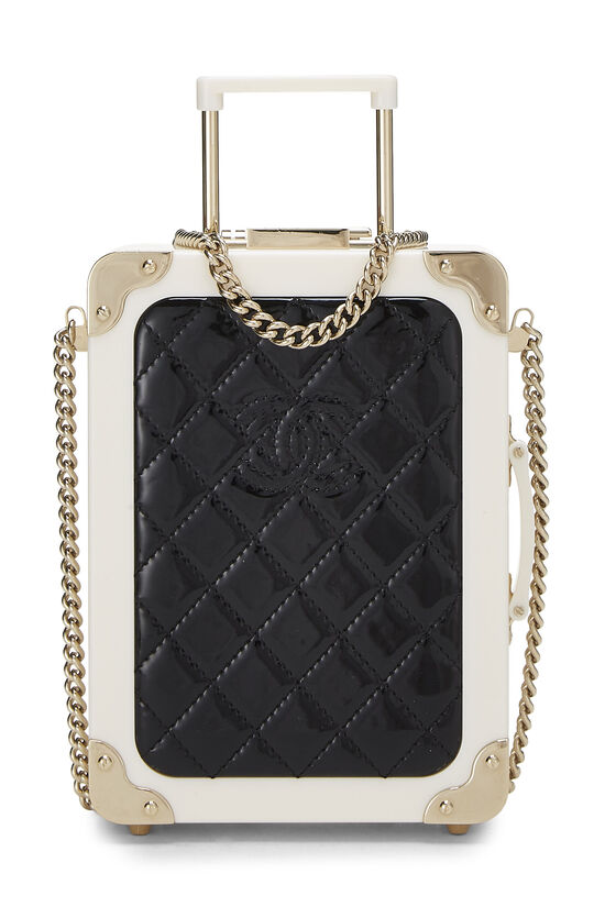 Patent Leather & Perspex Evening In The Air 'CC' Trolley Minaudière Chain Clutch, , large image number 0