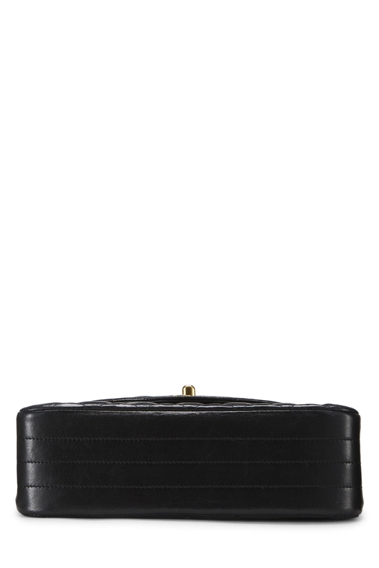 Black Quilted Lambskin Round Flap Small, , large image number 4