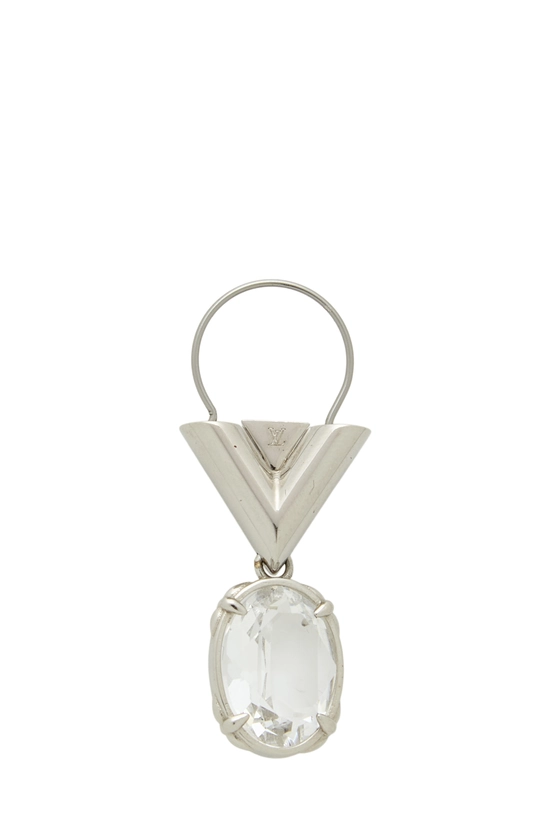 Silver Crystal Vuitton Earrings, , large image number 1