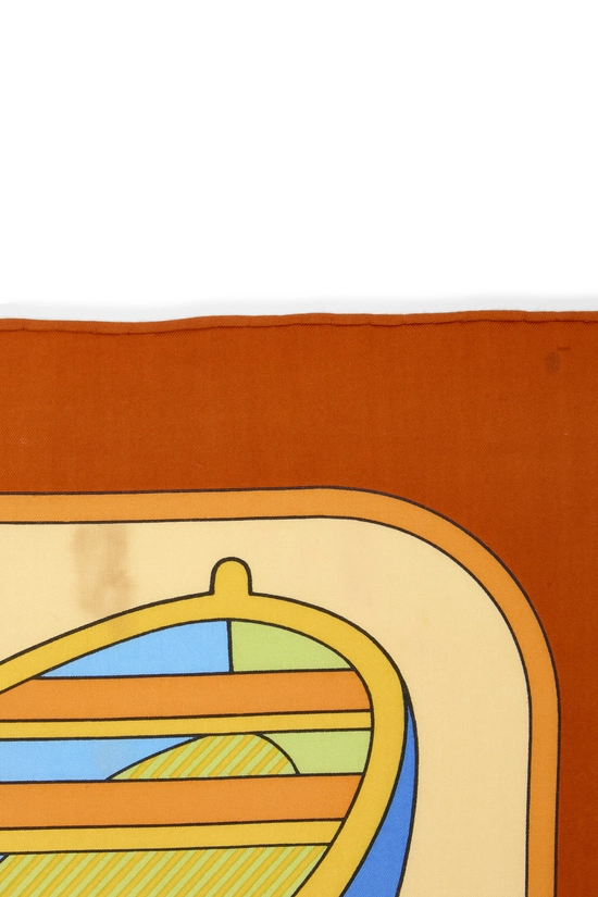Orange & Multicolor 'Thalassa' Silk Scarf 70, , large image number 2