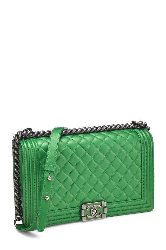 Chanel 2010s Le Boy Metallic Green Flap · INTO