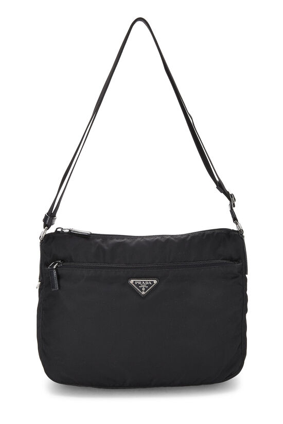 Prada Black Nylon Crossbody Bag Black in Nylon with Silver-tone - US