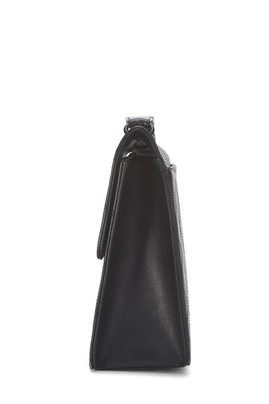 Black Calfskin Flap Crossbody , , large image number 2