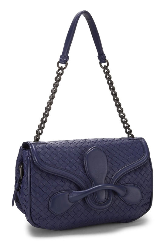 Purple Intrecciato Leather Rialto Shoulder Bag, , large image number 1