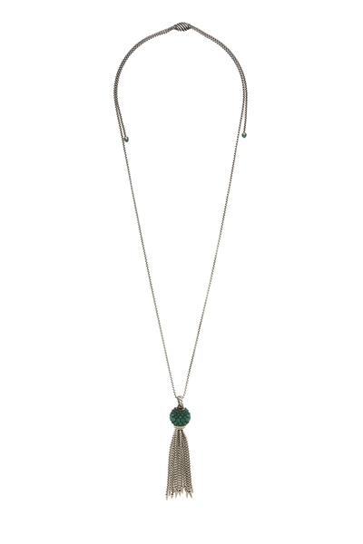 Green Osetra Renaissance Tassel Necklace 