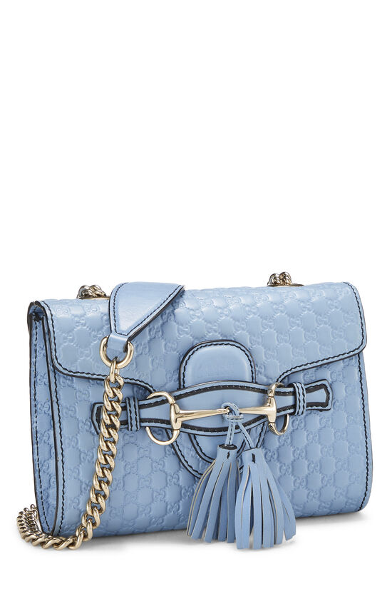 Blue Microguccissima Leather Emily Chain Crossbody Bag, , large image number 3