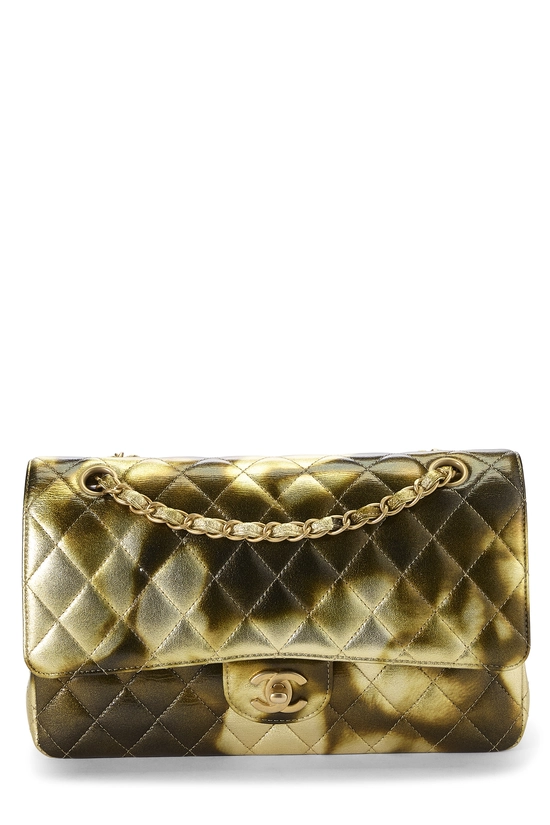 Metallic Quilted Calfskin Classic Double Flap Medium, , large image number 0