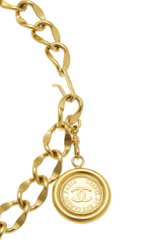 Gold Logo Nameplate Chain Belt, , large image number 2