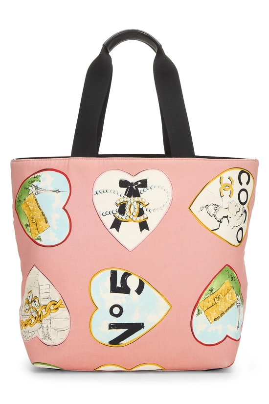 Pink Canvas Camellia Heart Tote, , large image number 3