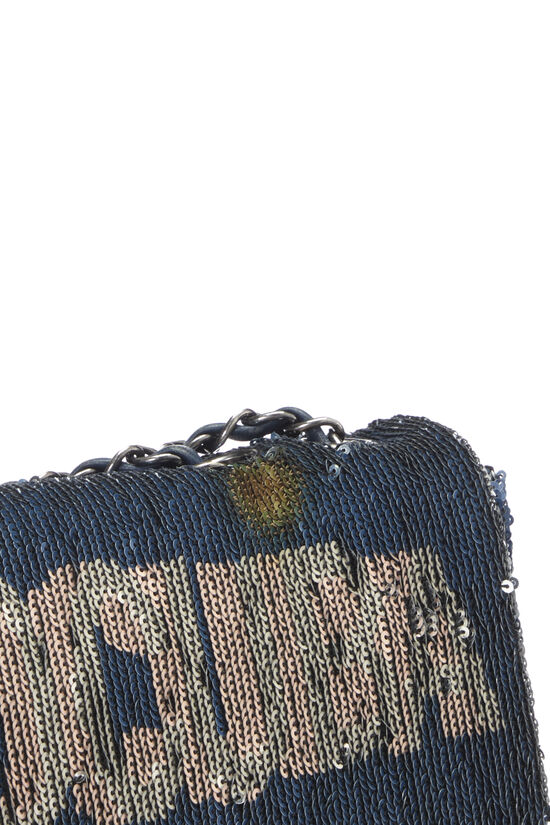 Chanel Paris-Cuba Navy Sequin Classic Flap Bag Medium