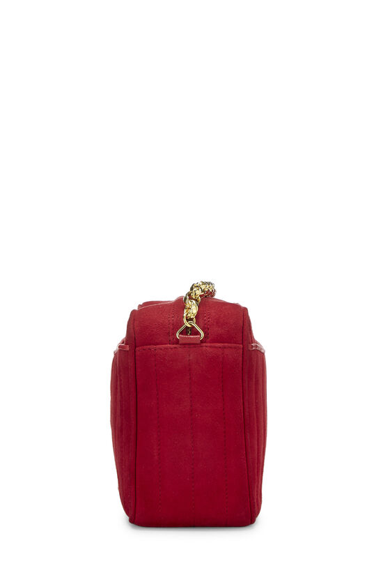 Red Vertical Suede Pocket Camera Bag Small , , large image number 3