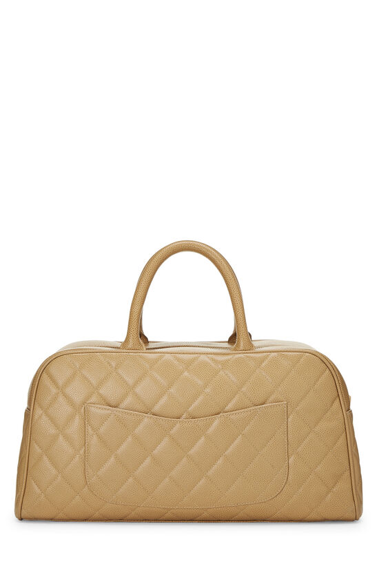 Chanel - Beige Quilted Caviar Bowler Medium