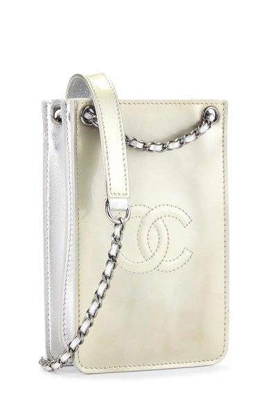 Silver Patent Leather Smartphone Holder, , large