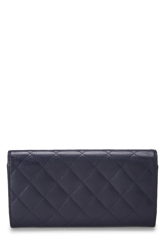 Navy Caviar Classic Flap Wallet, , large image number 2