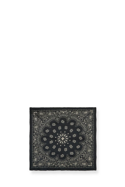 Black Silk Paisley Scarf