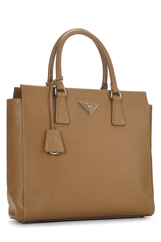 Pre-Owned Brown Saffiano Open Tote QNBDQG3RIB003
