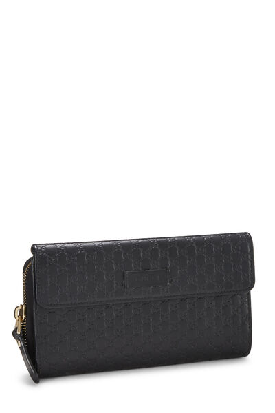 Black Microguccissima Leather Flap Wallet, , large