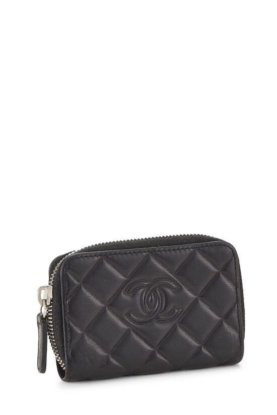 Black Calfskin Diamond 'CC' Card Holder, , large image number 1