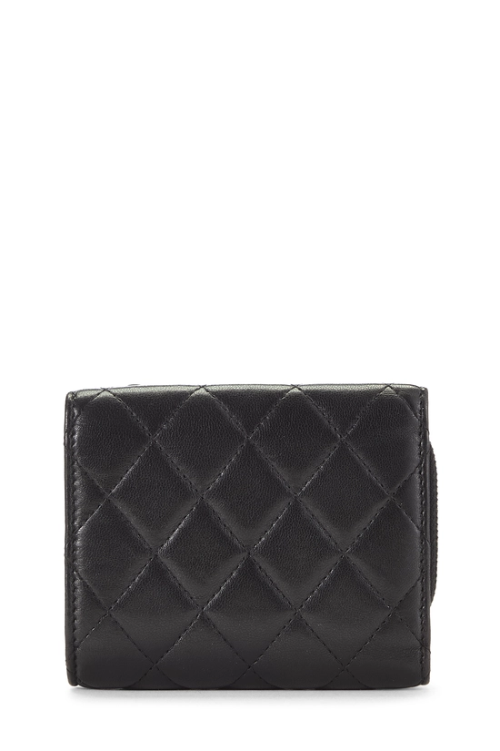 Black Quilted Lambskin Compact Wallet, , large image number 2