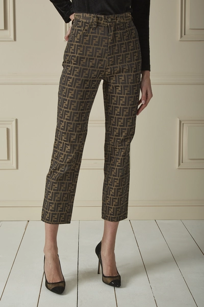 Brown Zucca Canvas Straight-Leg Pants