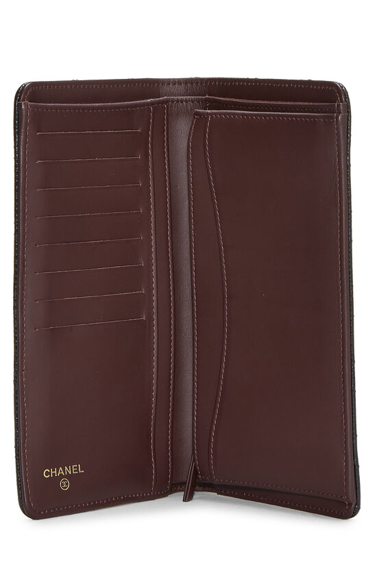 Black Quilted Caviar Classic Long Yen Wallet, , large image number 3