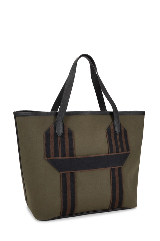 Green Canvas Pursangle Tote, , large image number 1
