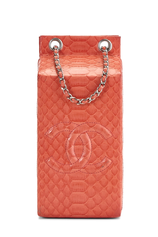 Orange Python Milk Carton Bag, , large image number 0