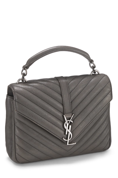 YSL Grey Chevron Leather College Medium — photo 2