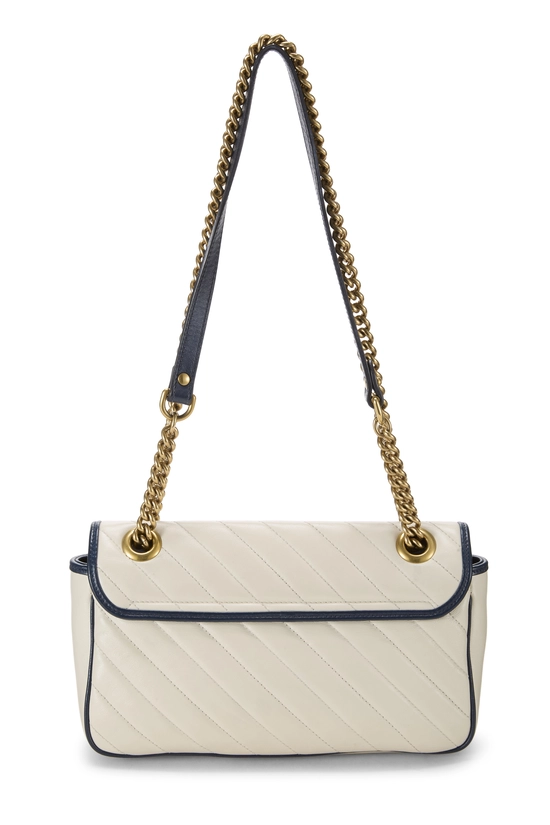 White Leather Torchon GG Marmont Shoulder Bag Small, , large image number 3