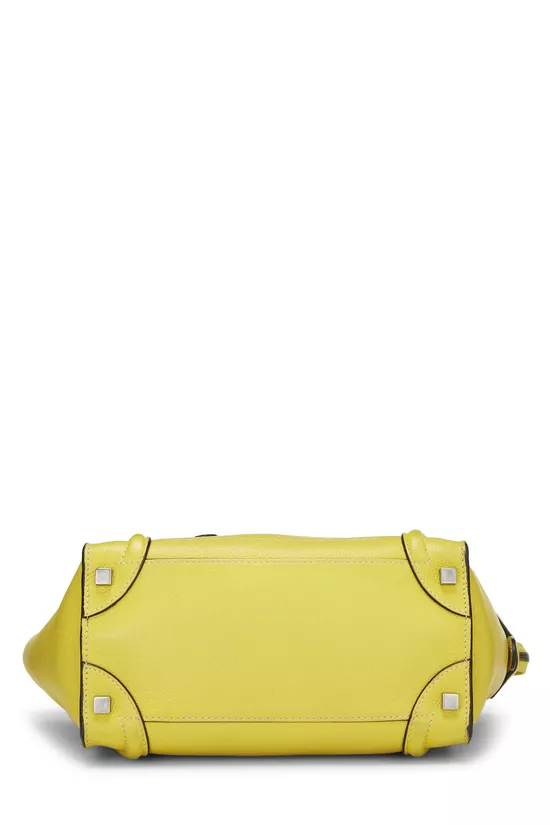 Yellow Drummed Calfskin Luggage Micro, , large image number 4