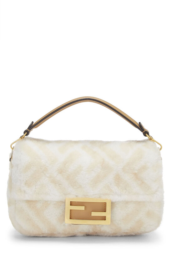 White Zucca Shearling Baguette Crossbody Mini, , large image number 1