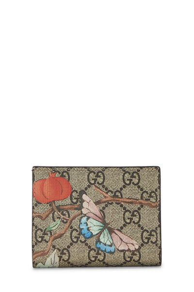 Red GG Supreme Canvas Tian Compact Wallet