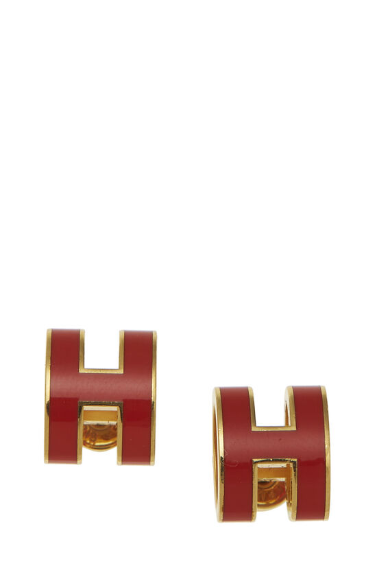 Gold & Orange "Pop H" Earrings , , large image number 1