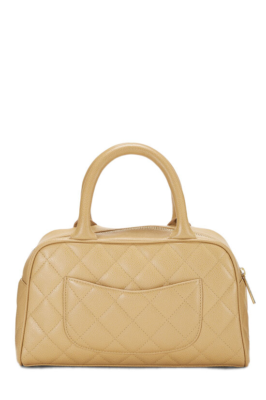 Beige Quilted Caviar Bowler Small, , large image number 3