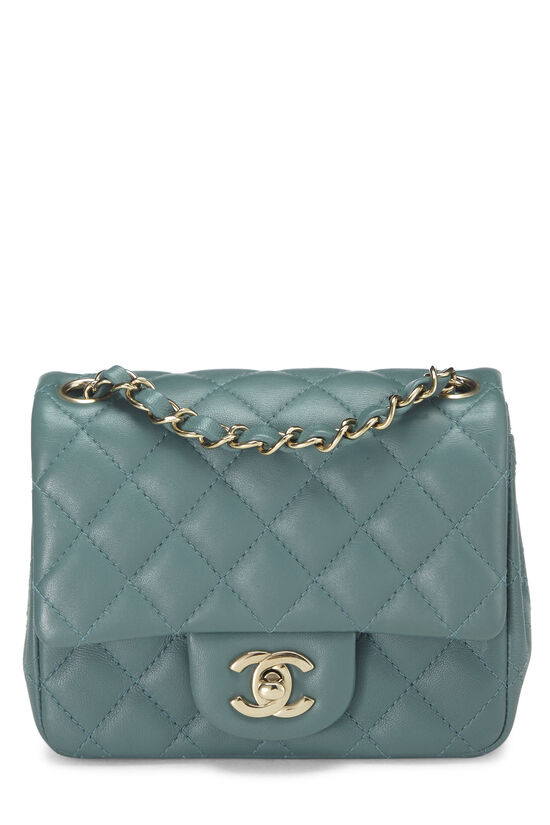 Green Quilted Lambskin Classic Square Flap Mini, , large image number 0