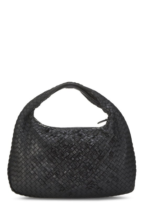 Black Intrecciato Leather Hobo Medium, , large image number 3