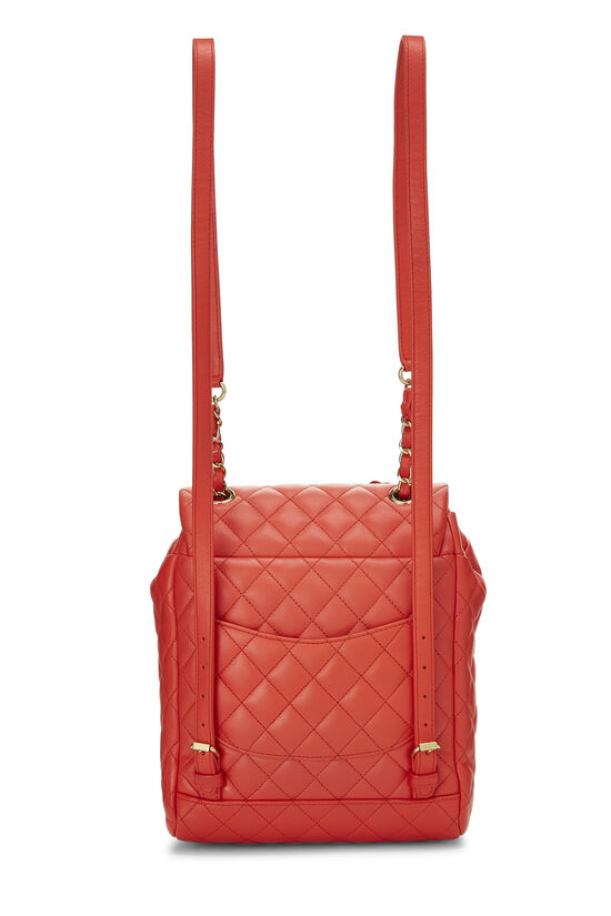 Red Quilted Lambskin Urban Spirit Backpack Small, , large image number 5